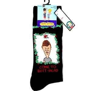 MTV Beavis and Butt-Head Black Socks, NWT, Ships next biz day .
